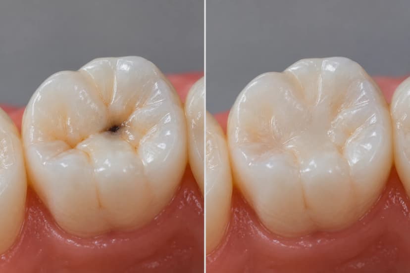 Representative paired treatment visualization for Air Abrasion Dentistry