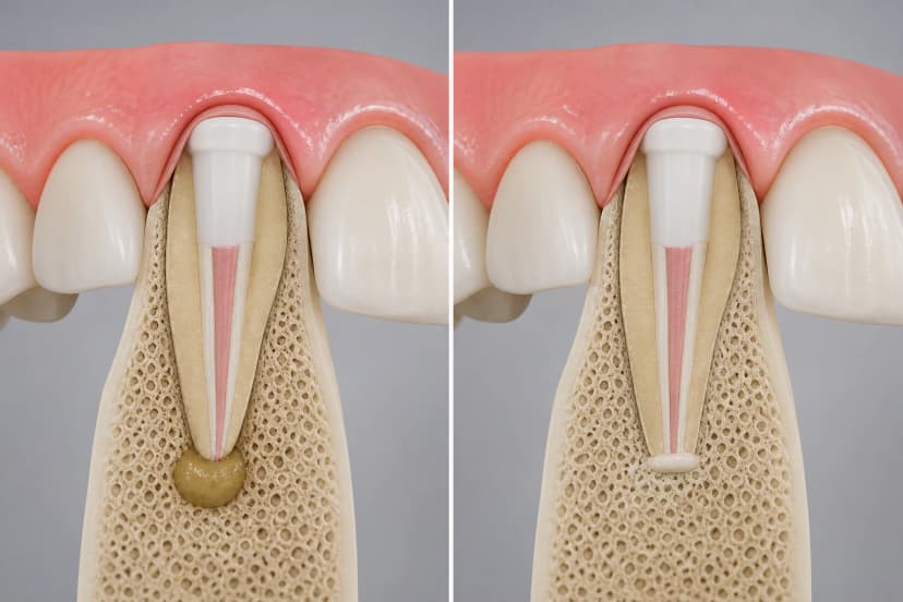 Representative paired treatment visualization for Apicoectomy