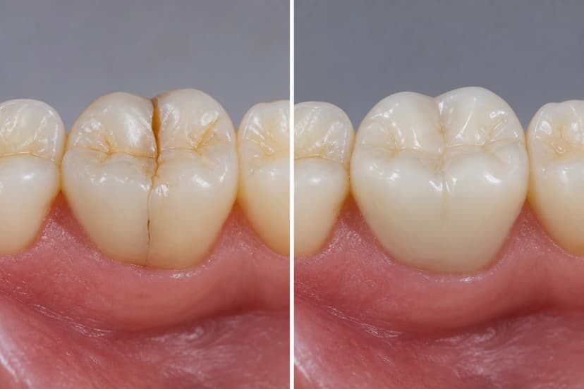 Representative paired treatment visualization for Cracked Teeth