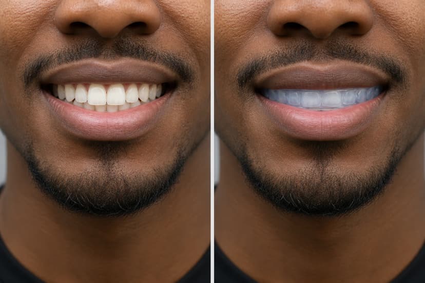 Representative paired treatment visualization for Custom Mouthguards