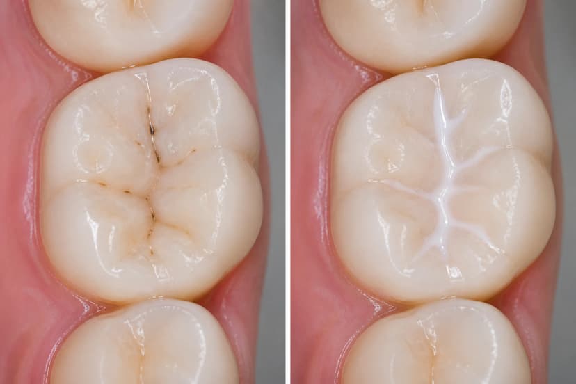 Representative paired treatment visualization for Dental Sealants