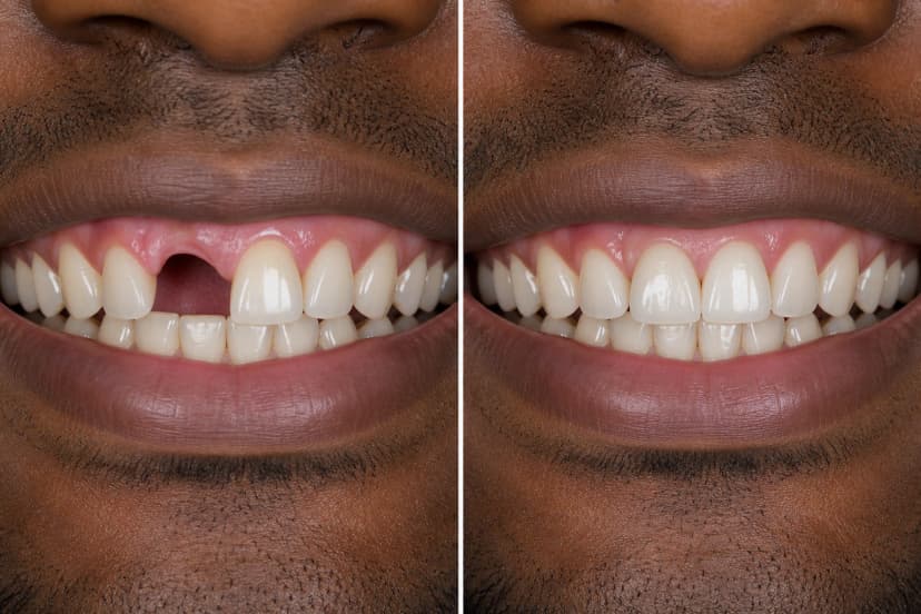 Representative paired treatment visualization for Flippers And Removable Partial Dentures