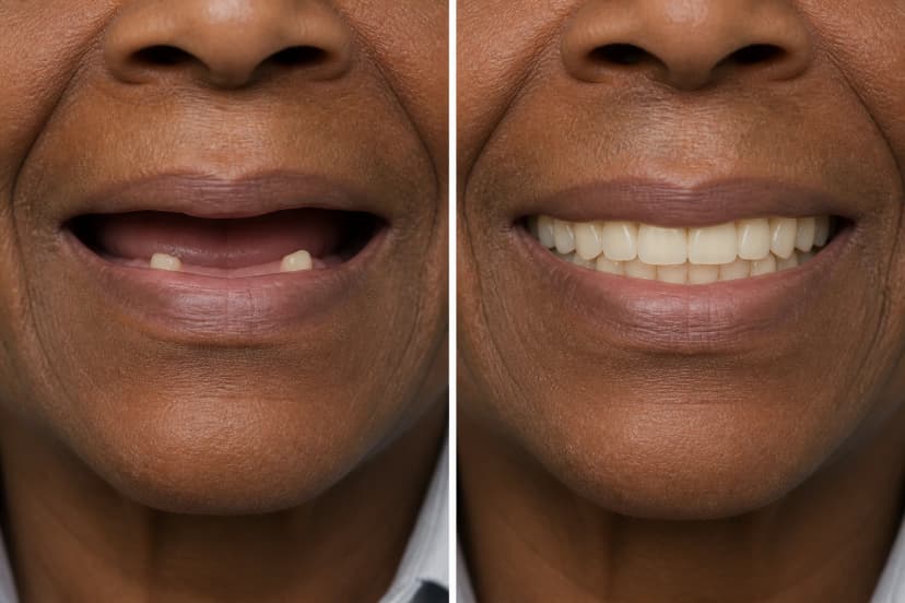Representative paired treatment visualization for Full And Partial Dentures