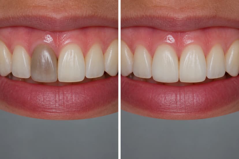 Representative paired treatment visualization for Internal Bleaching