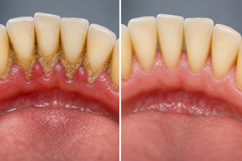 Representative paired treatment visualization for Periodontal Cleaning