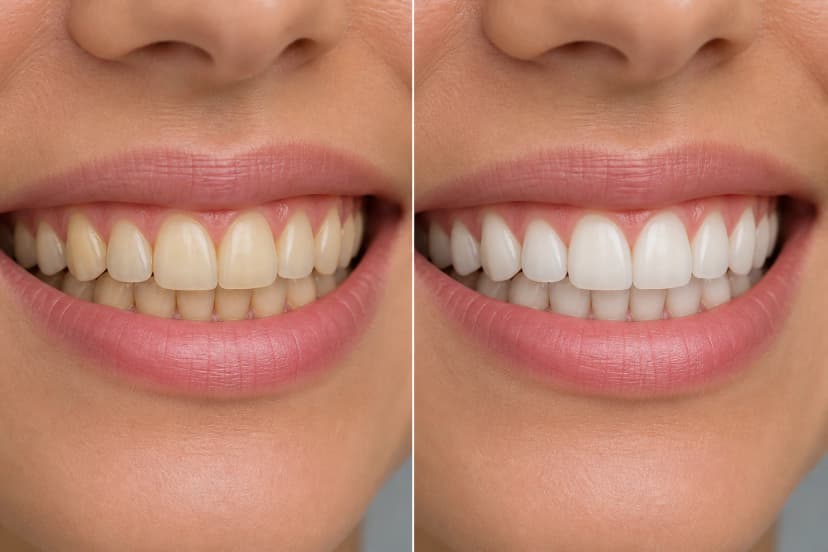 Representative paired treatment visualization for Teeth Whitening Trays