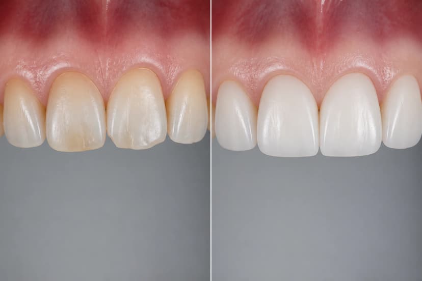 Representative paired treatment visualization for Veneers
