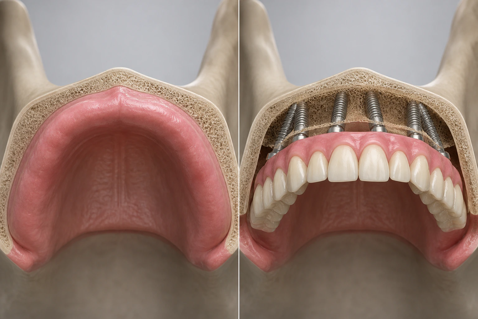 Healed arch — representative hybrid prosthesis visualization