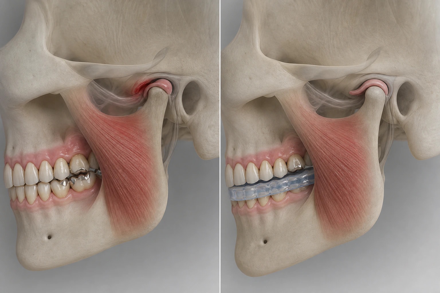 Strained bite — representative neuromuscular dentistry for tmd relief visualization