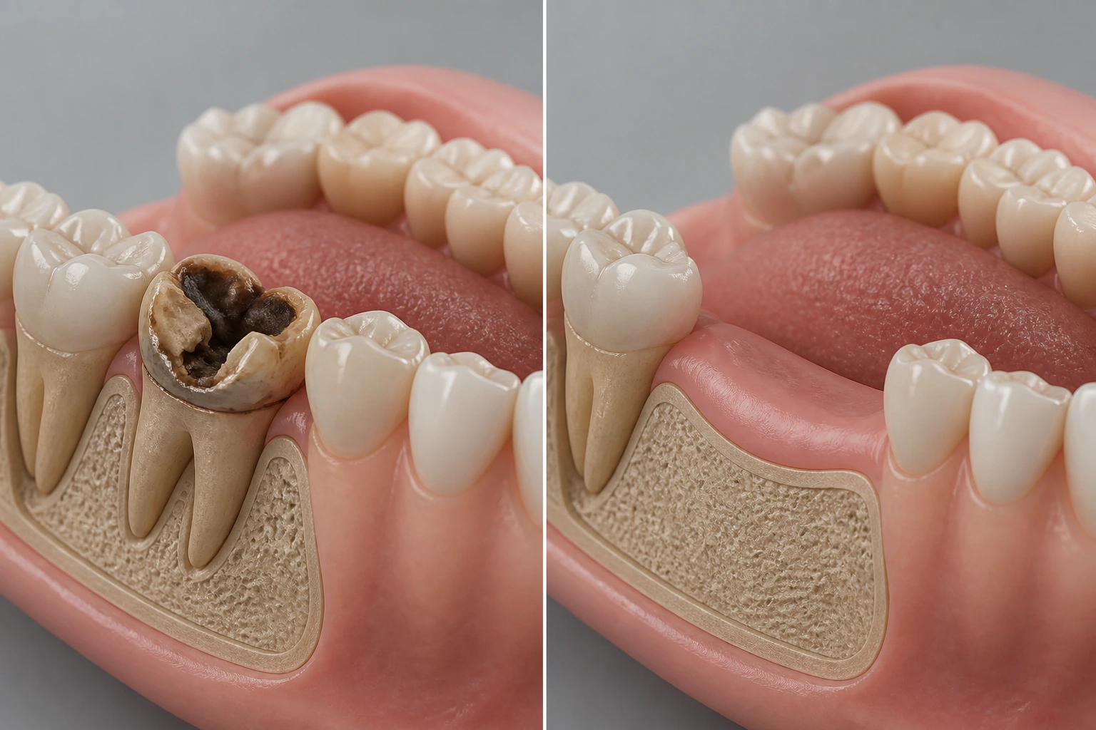 Non-restorable tooth — representative tooth extractions visualization