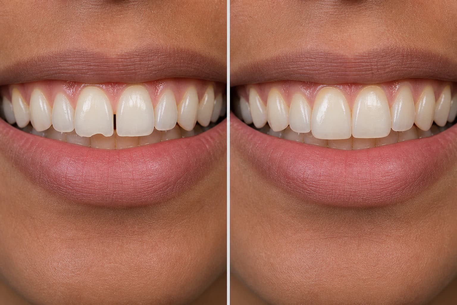 Representative paired treatment visualization for Dental Bonding