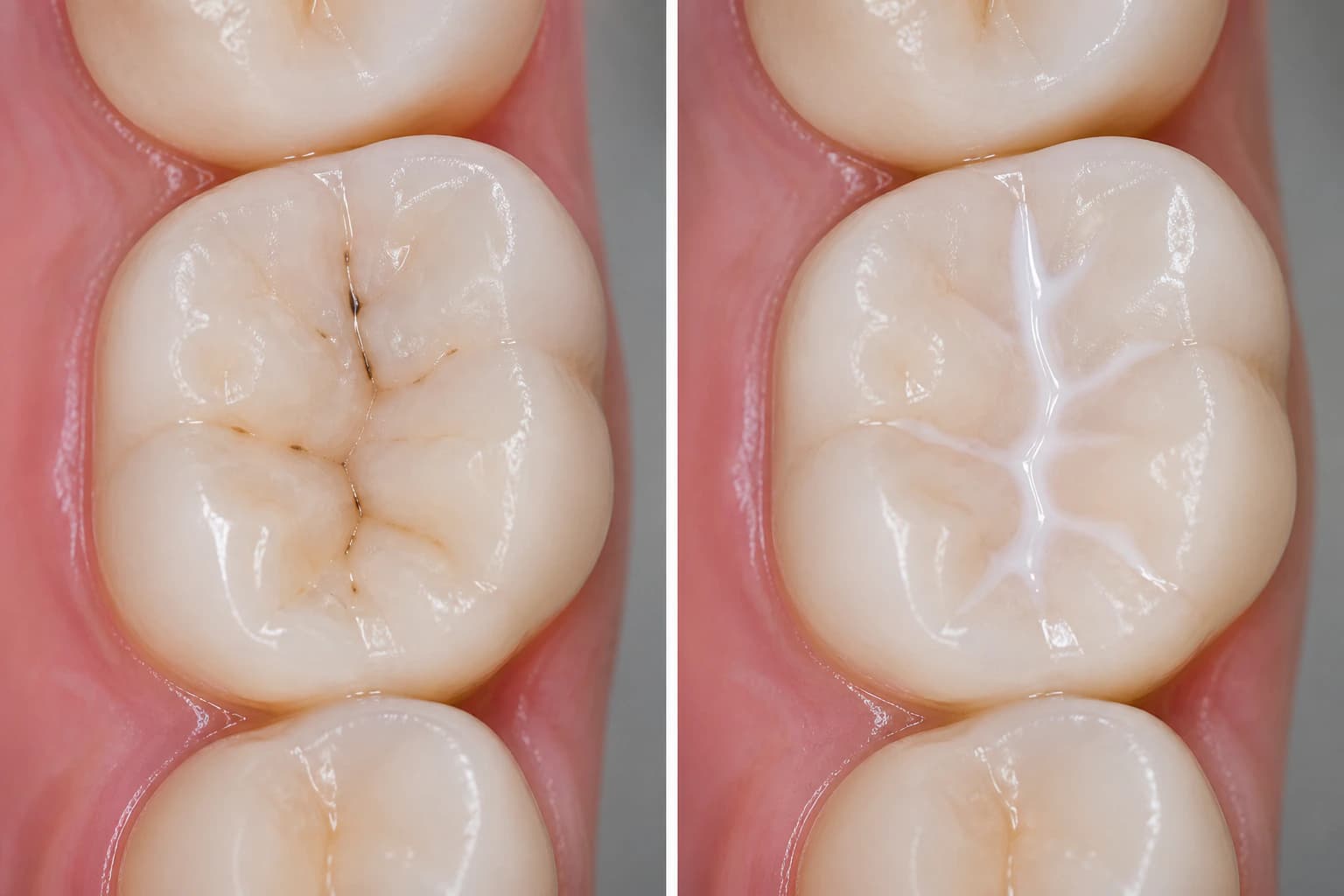 Representative paired treatment visualization for Dental Sealants