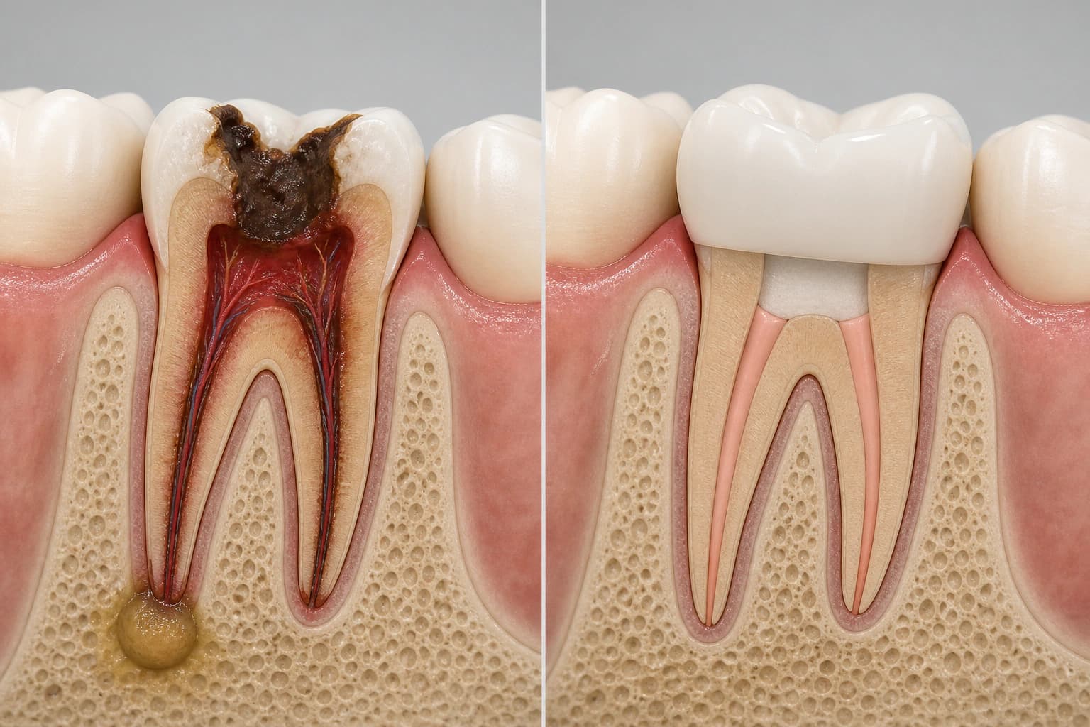 Representative paired treatment visualization for Root Canal Therapy